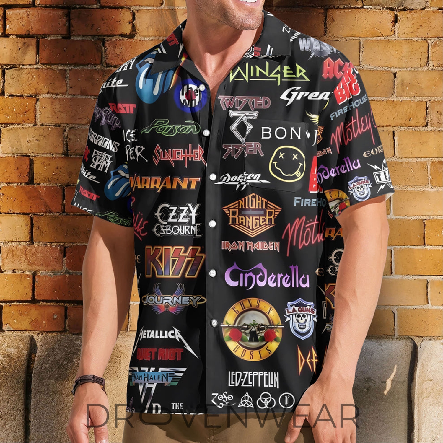 Rock Band Retro Music Inspired Aloha Unisex Hawaiian Shirt Rock Band Retro Music Inspired Aloha Unisex Hawaiian Shirt