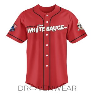 Rocket City Trash Pandas Alabama White Sauce Baseball Jersey by Drovenwear.com
