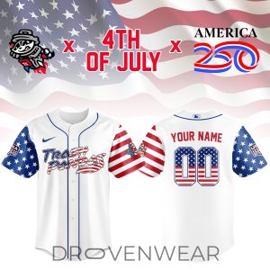 Rocket City Trash Pandas x America250 4th Of July Jersey by Drovenwear.com
