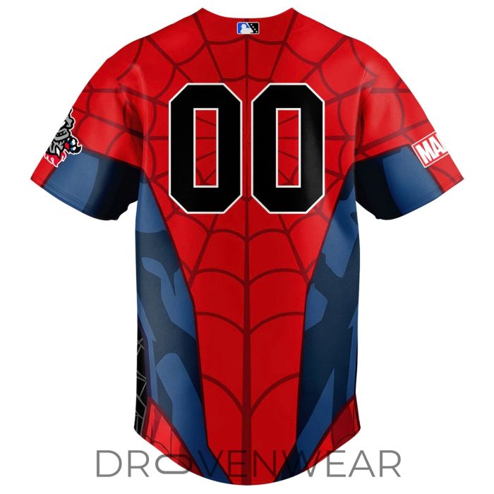 Rocket City Trash Pandas x Spider-Man Brand New Day Baseball Jersey 2026 - Image 3