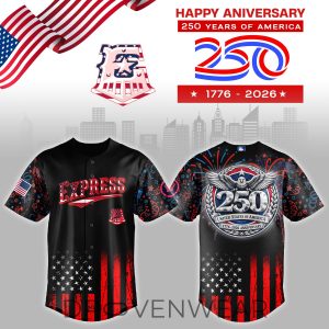 Round Rock Express USA 250 Years Limited Black Jersey by Drovenwear.com
