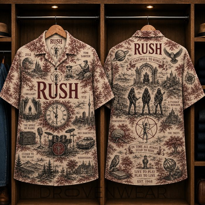 Rush Progressive Rock Music Farewell to Kings Hawaiian Shirt - Image 2