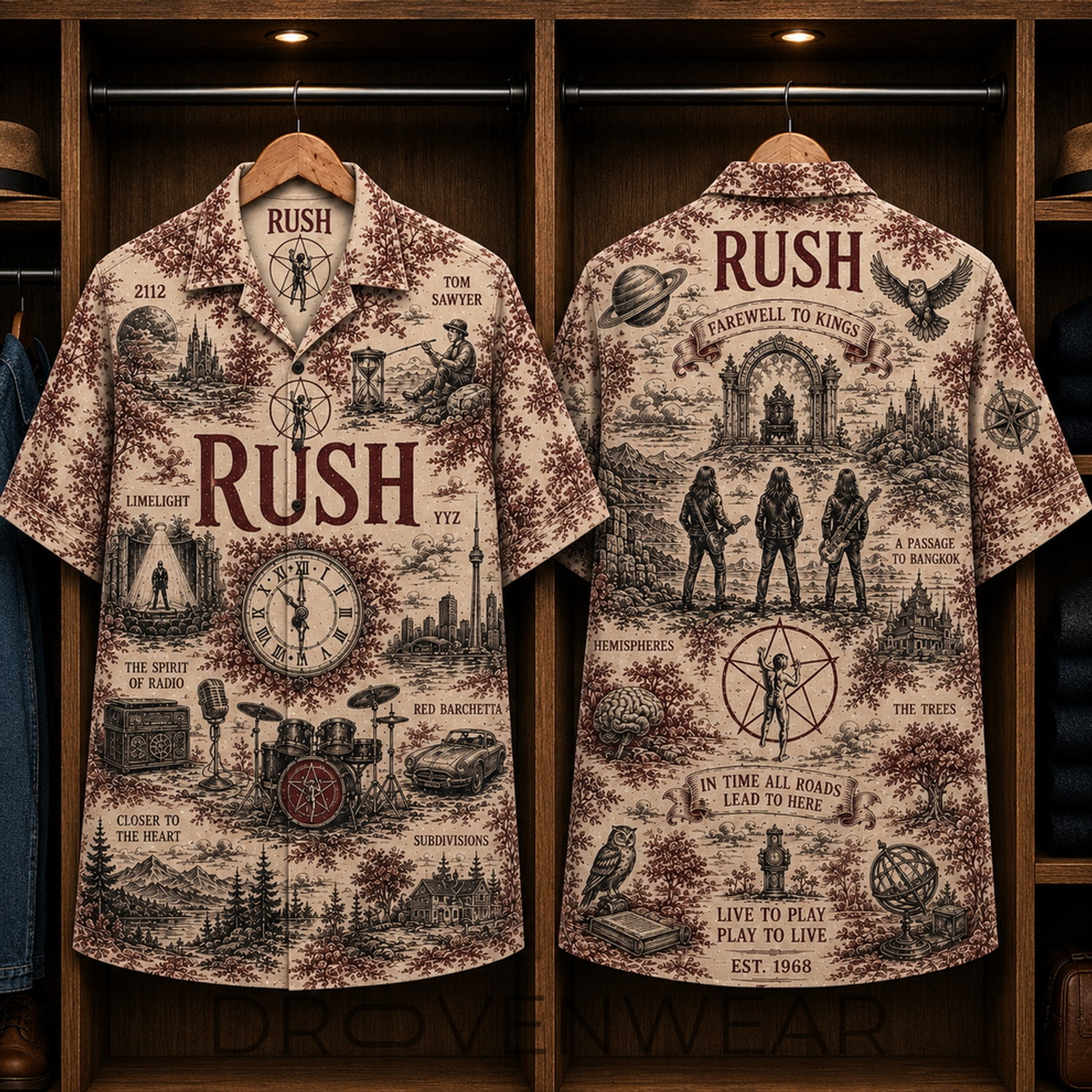 Rush Progressive Rock Music Farewell to Kings Hawaiian Shirt Rush Progressive Rock Music Farewell to Kings Hawaiian Shirt