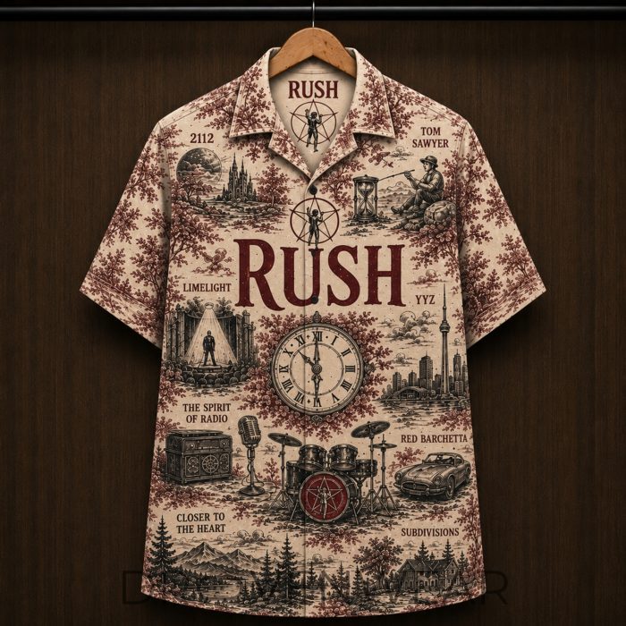 Rush Progressive Rock Music Farewell to Kings Hawaiian Shirt - Image 4