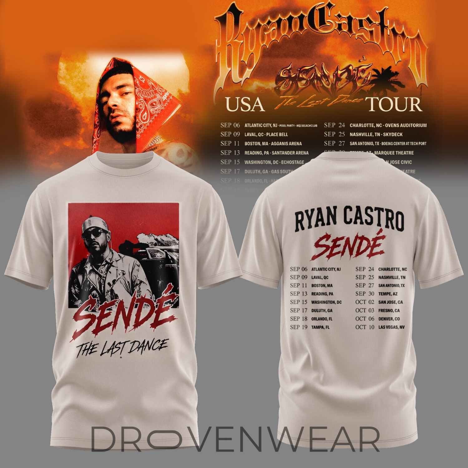 Ryan Castro Sendé World Tour 2026 Concert T-Shirt Ryan Castro Sendé World Tour 2026 Concert T-Shirt