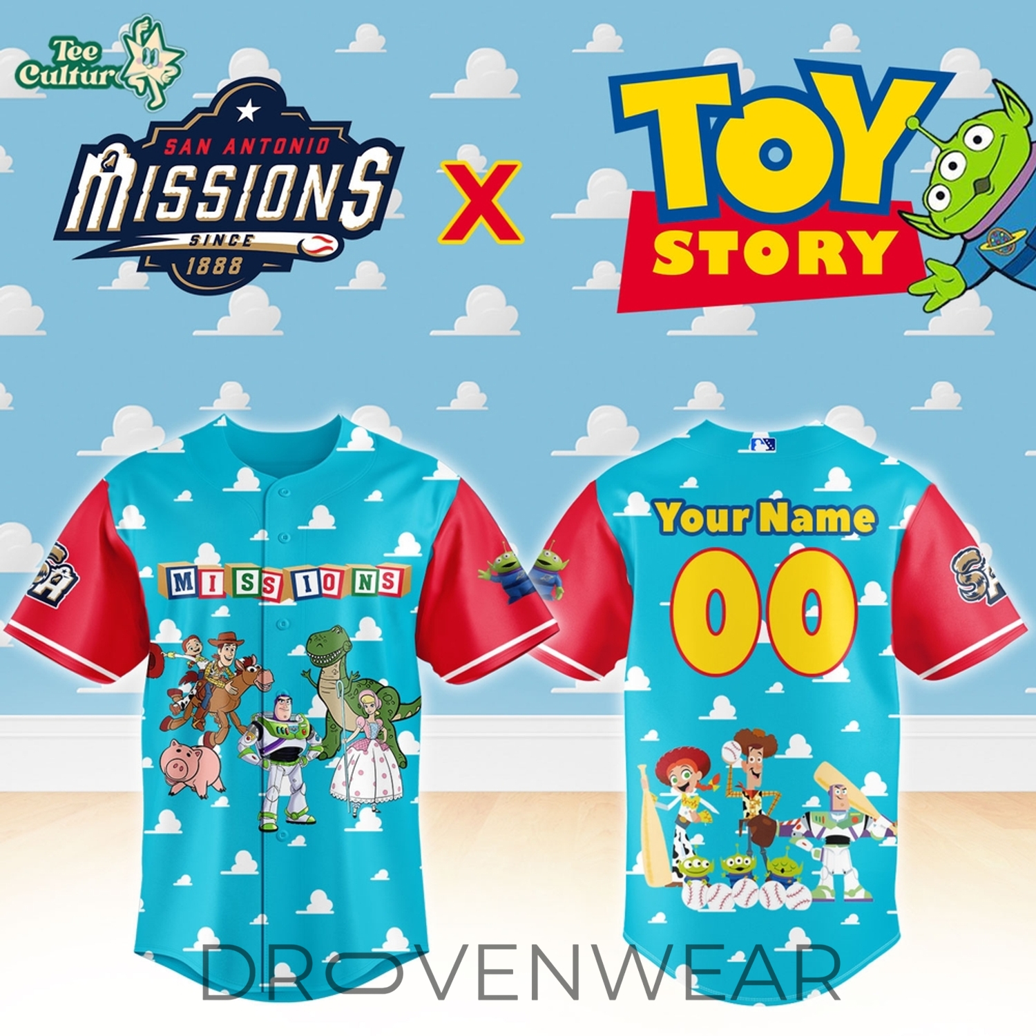 San Antonio Missions Toy Story Theme Custom Jersey San Antonio Missions Toy Story Theme Custom Jersey