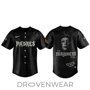 San Diego Padres Lady Gaga MAYHEM Ball Fan Baseball Jersey by Drovenwear.com
