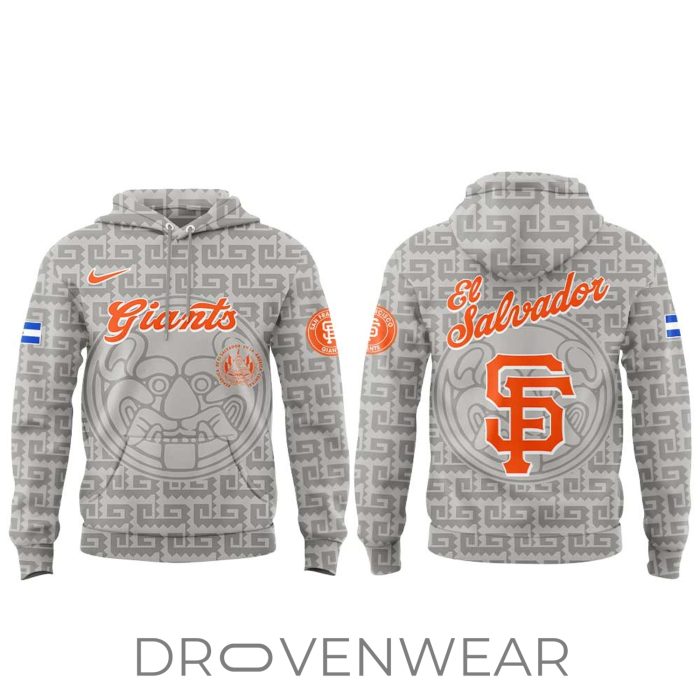 San Francisco Giants Salvadoran Heritage Night Grey Hoodie 2026 - Image 2