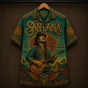 Santana Latin Rock Music Live Your Light Hawaiian Shirt - Image 3