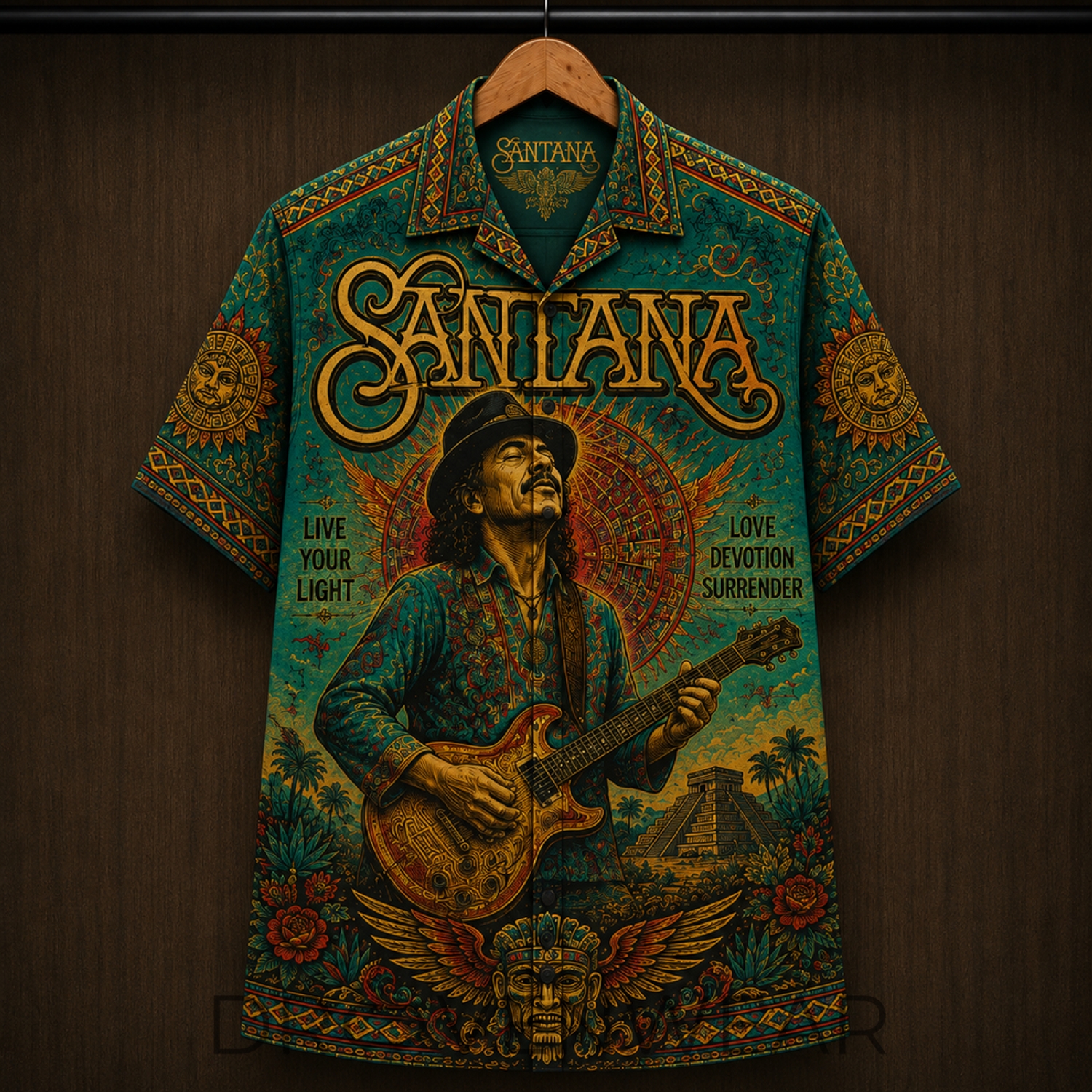 Santana Latin Rock Music Live Your Light Hawaiian Shirt Santana Latin Rock Music Live Your Light Hawaiian Shirt
