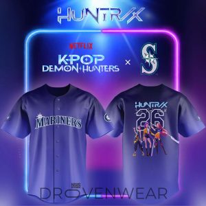 Seattle Mariners KPop Demon Hunters Night Jersey by Drovenwear.com