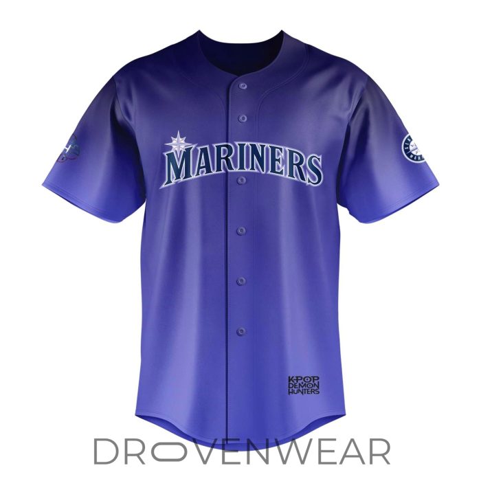 Seattle Mariners K-Pop Demon Hunters Night Jersey - Image 2