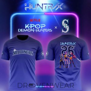 Seattle Mariners KPop Demon Hunters Night TShirt by Drovenwear.com