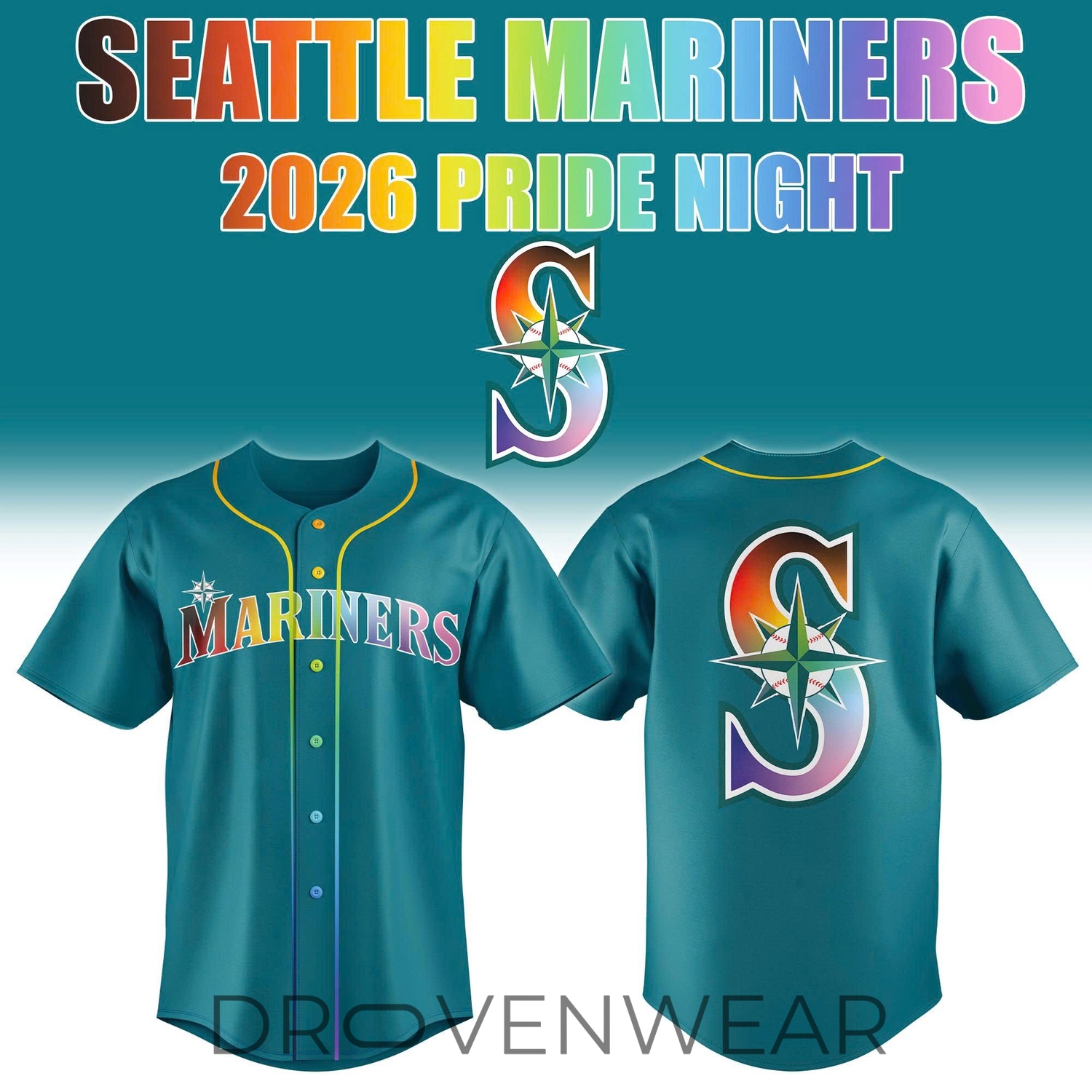 Seattle Mariners Pride Night 2026 Limited Edition Jersey Seattle Mariners Pride Night 2026 Limited Edition Jersey