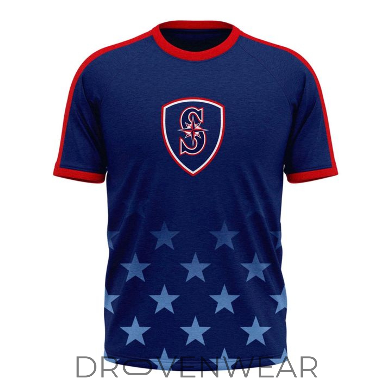 Seattle Mariners Stars and Stripes 2026 Soccer Inspired Graphic Tee Seattle Mariners Stars and Stripes 2026 Soccer Inspired Graphic Tee