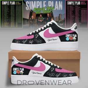 Simple Plan Bigger Than You Think Tour Pink AF1 Sneakers by Drovenwear.com