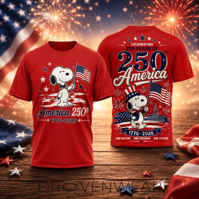 Snoopy America 250th Anniversary Celebration Premium 3D Shirt - Image 2