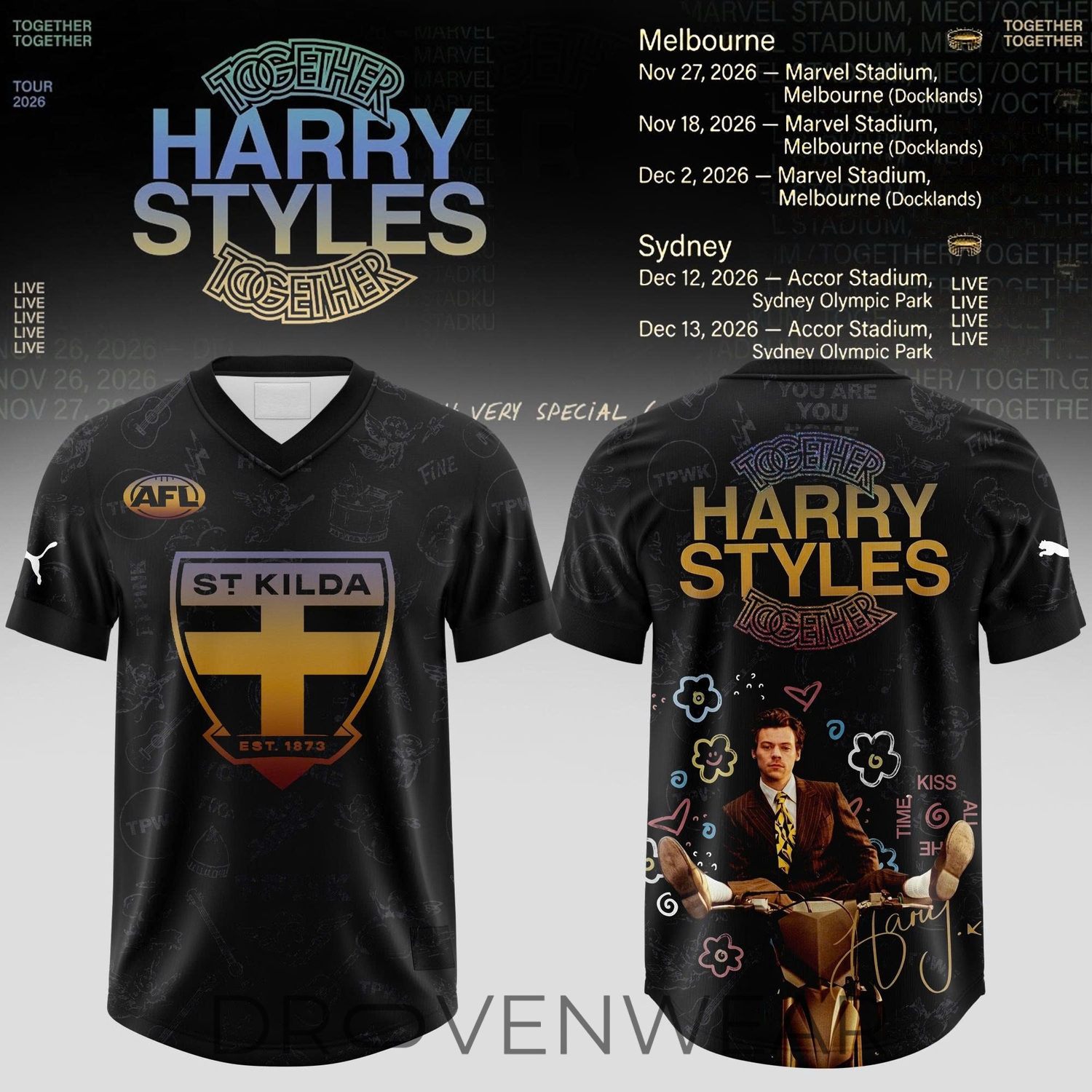 St Kilda FC Harry Styles Together Together 2026 Football Jersey St Kilda FC Harry Styles Together Together 2026 Football Jersey