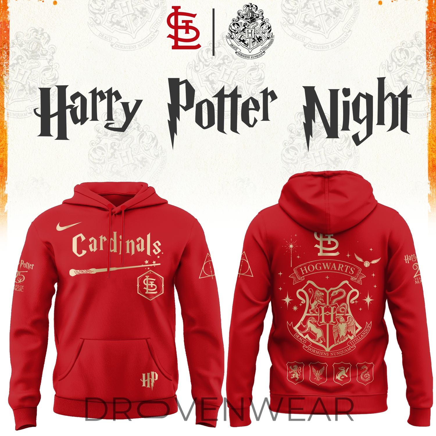 St. Louis Cardinals x Harry Potter Baseball Hoodie St. Louis Cardinals x Harry Potter Baseball Hoodie