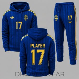 Sweden World Cup 2026 Away Fan Hoodie Jogger Bundle by Drovenwear.com