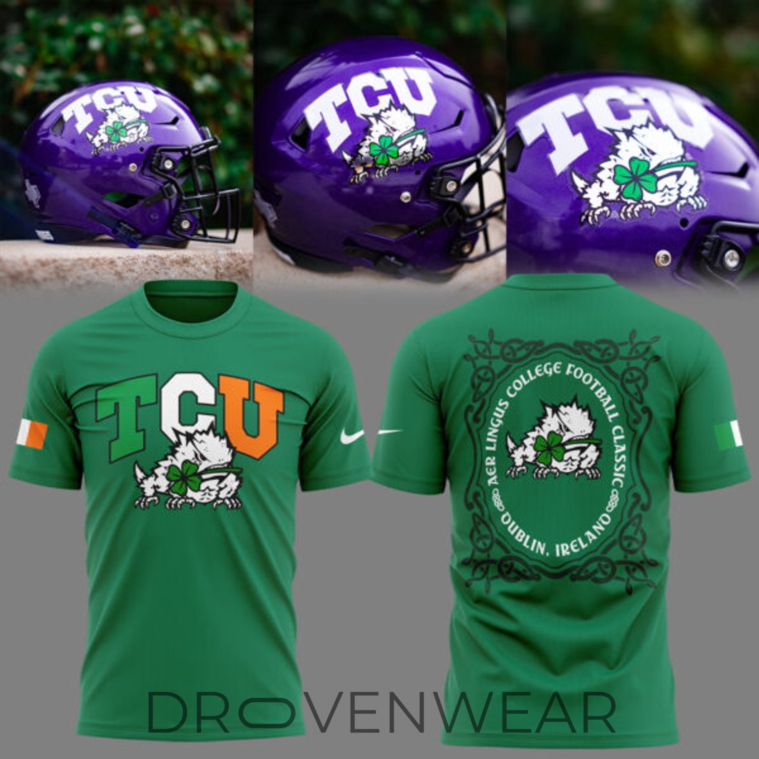 TCU Horned Frogs Ireland Series 2026 Green Fan Shirt TCU Horned Frogs Ireland Series 2026 Green Fan Shirt