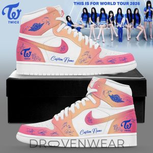 TWICE This Is For World Tour 2026 Pink Air Jordan 1 Sneakers by Drovenwear.com