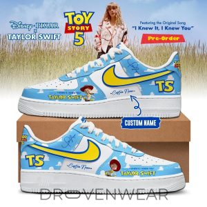 Taylor Swift x Toy Story 5 Blue Air Force 1 Inspired Sneakers by Drovenwear.com