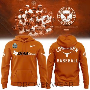 Texas Longhorns 2026 NCAA Baseball Omaha Hoodie by Drovenwear.com