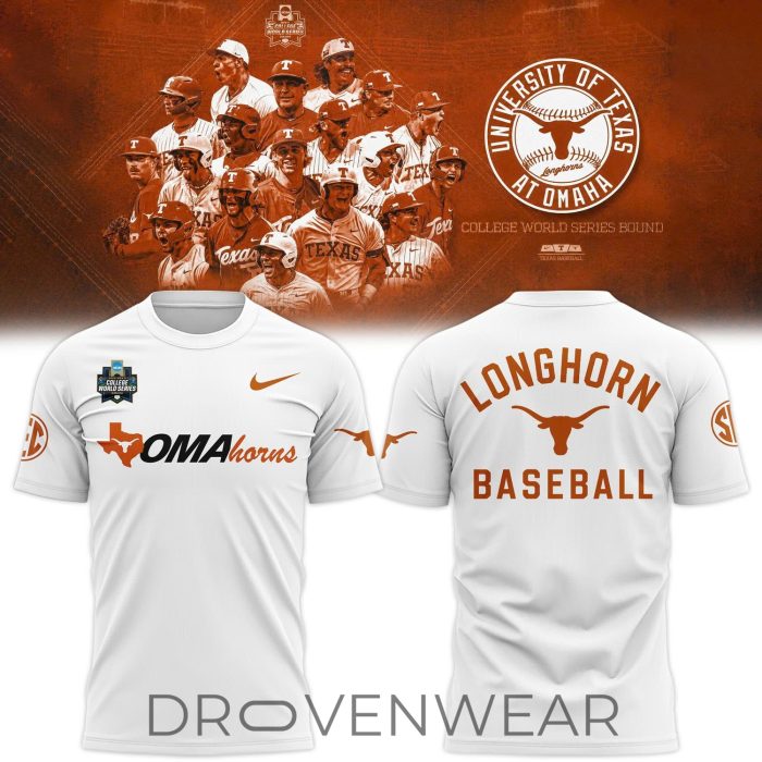 Texas Longhorns 2026 Omaha NCAA Baseball Orange Tee V2 - Image 5