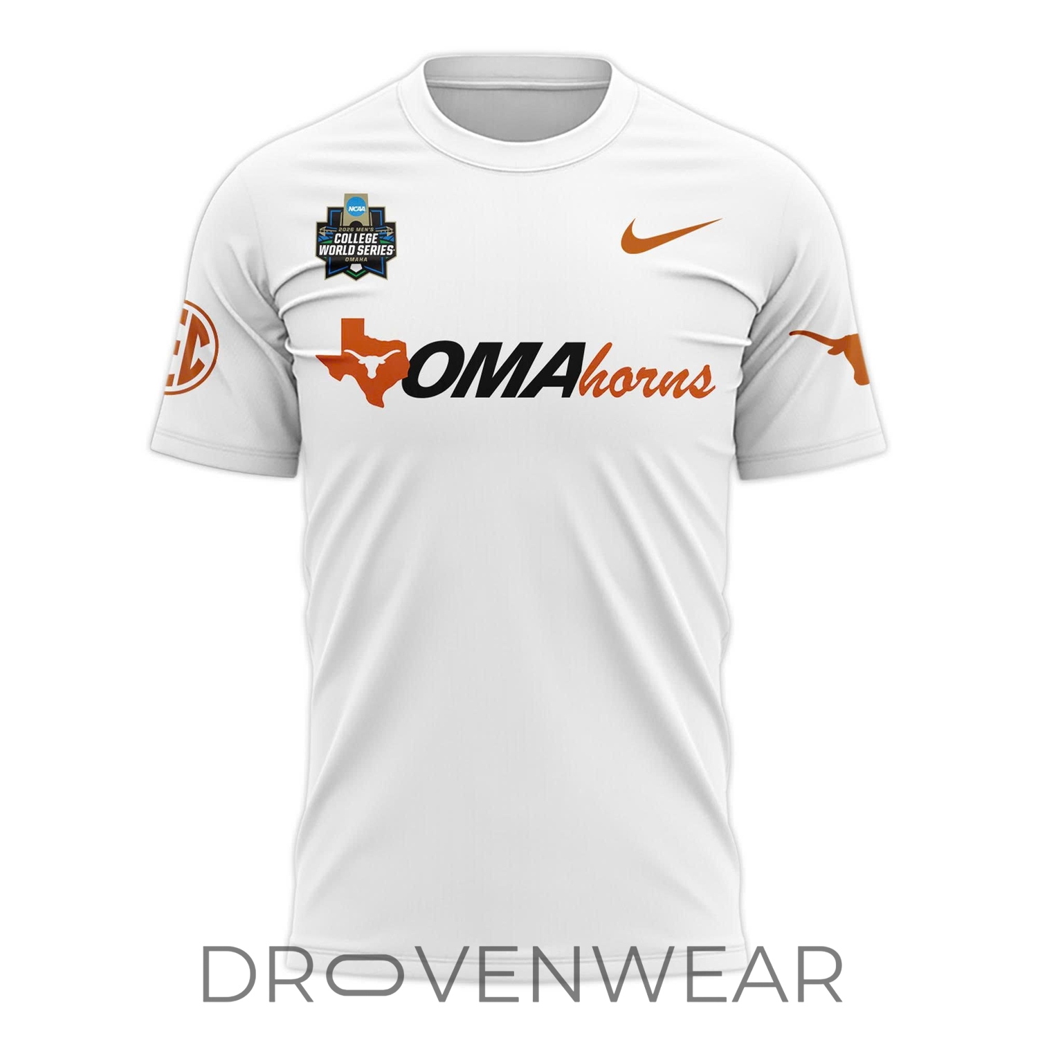 Texas Longhorns 2026 Omaha NCAA Baseball Orange Tee V2 Texas Longhorns 2026 Omaha NCAA Baseball Orange Tee V2