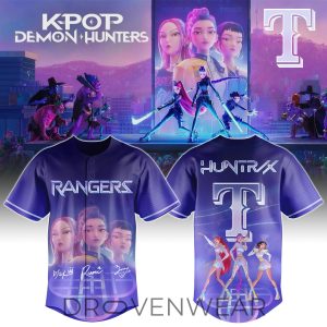 Texas Rangers KPop Demon Hunters Jersey by Drovenwear.com