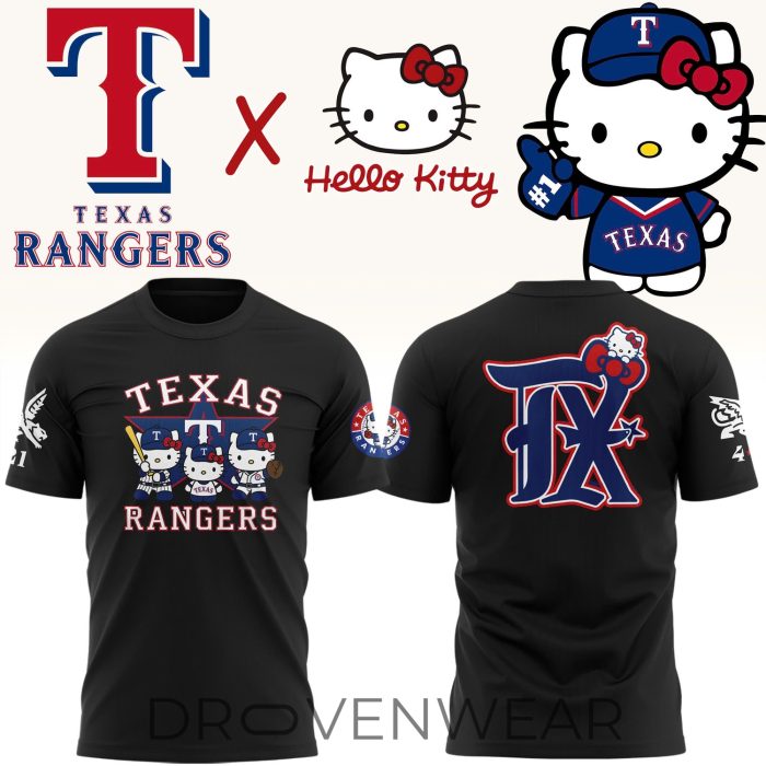 Texas Rangers x Hello Kitty Night T-Shirt - Image 2