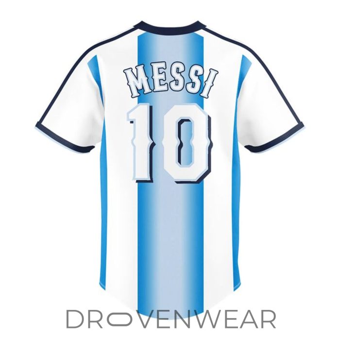 Texas Rangers x Lionel Messi Argentina Heritage Baseball Jersey - Image 3