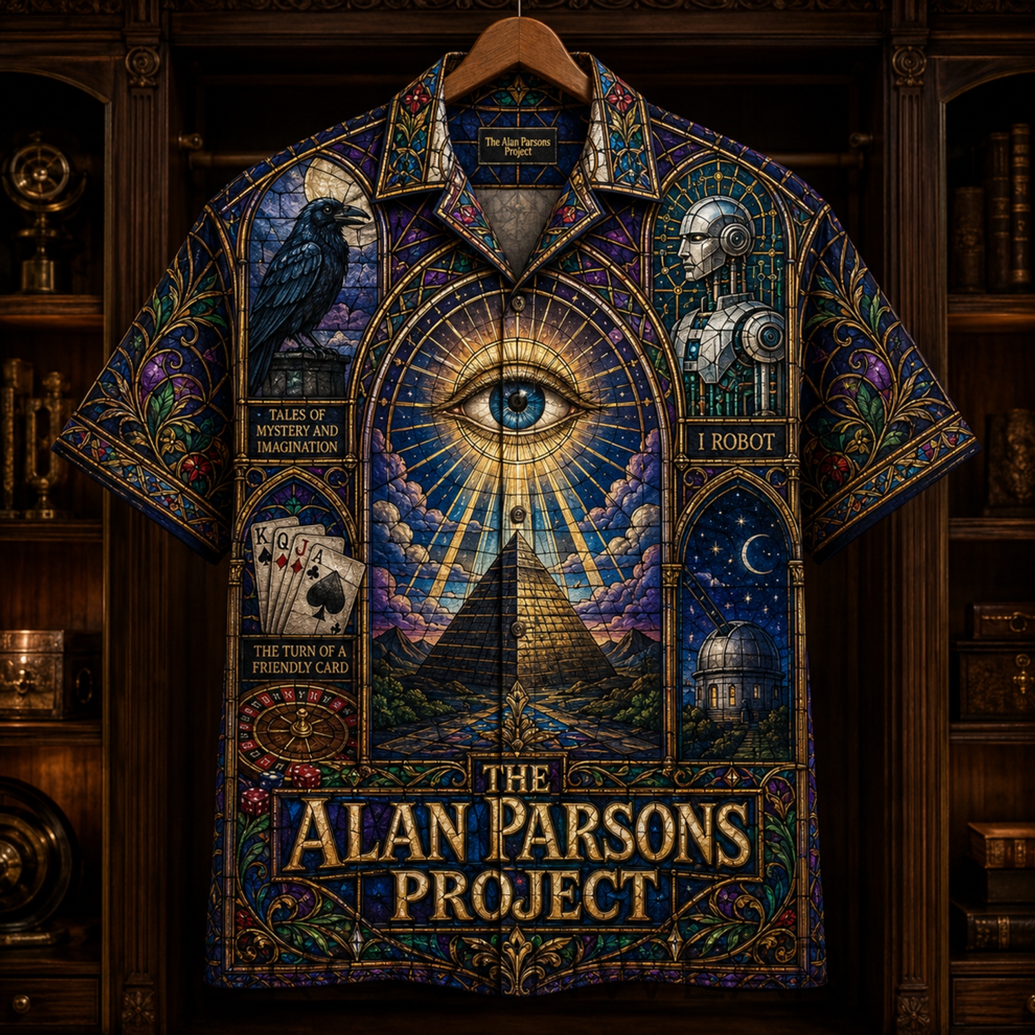 The Alan Parsons Project Stained Glass Progressive Rock AOP Hawaiian Shirt The Alan Parsons Project Stained Glass Progressive Rock AOP Hawaiian Shirt