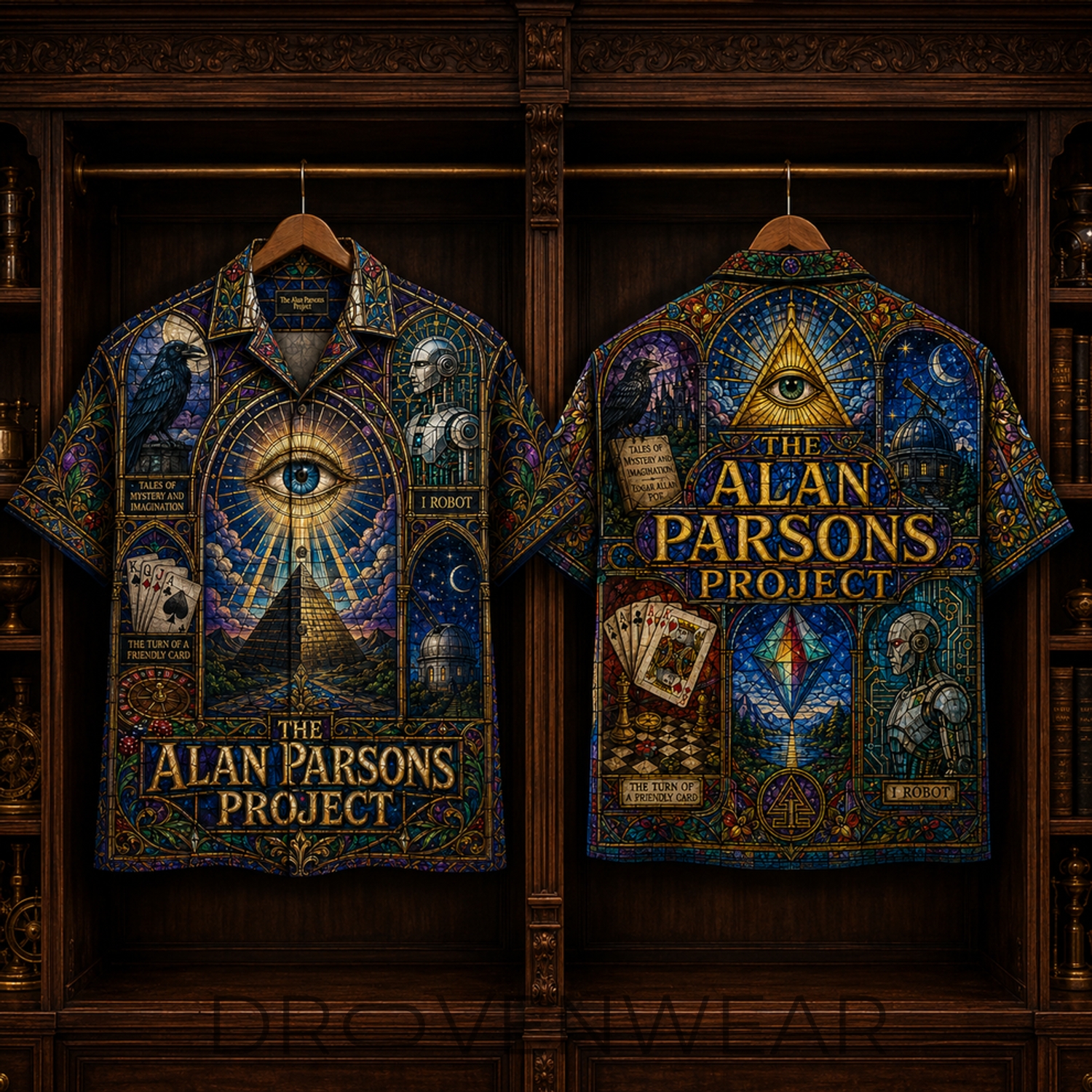 The Alan Parsons Project Stained Glass Progressive Rock AOP Hawaiian Shirt The Alan Parsons Project Stained Glass Progressive Rock AOP Hawaiian Shirt