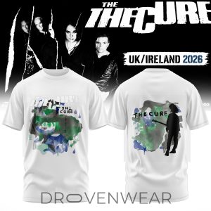 The Cure Summer Festival Tour 2026 Graphic TShirt by Drovenwear.com