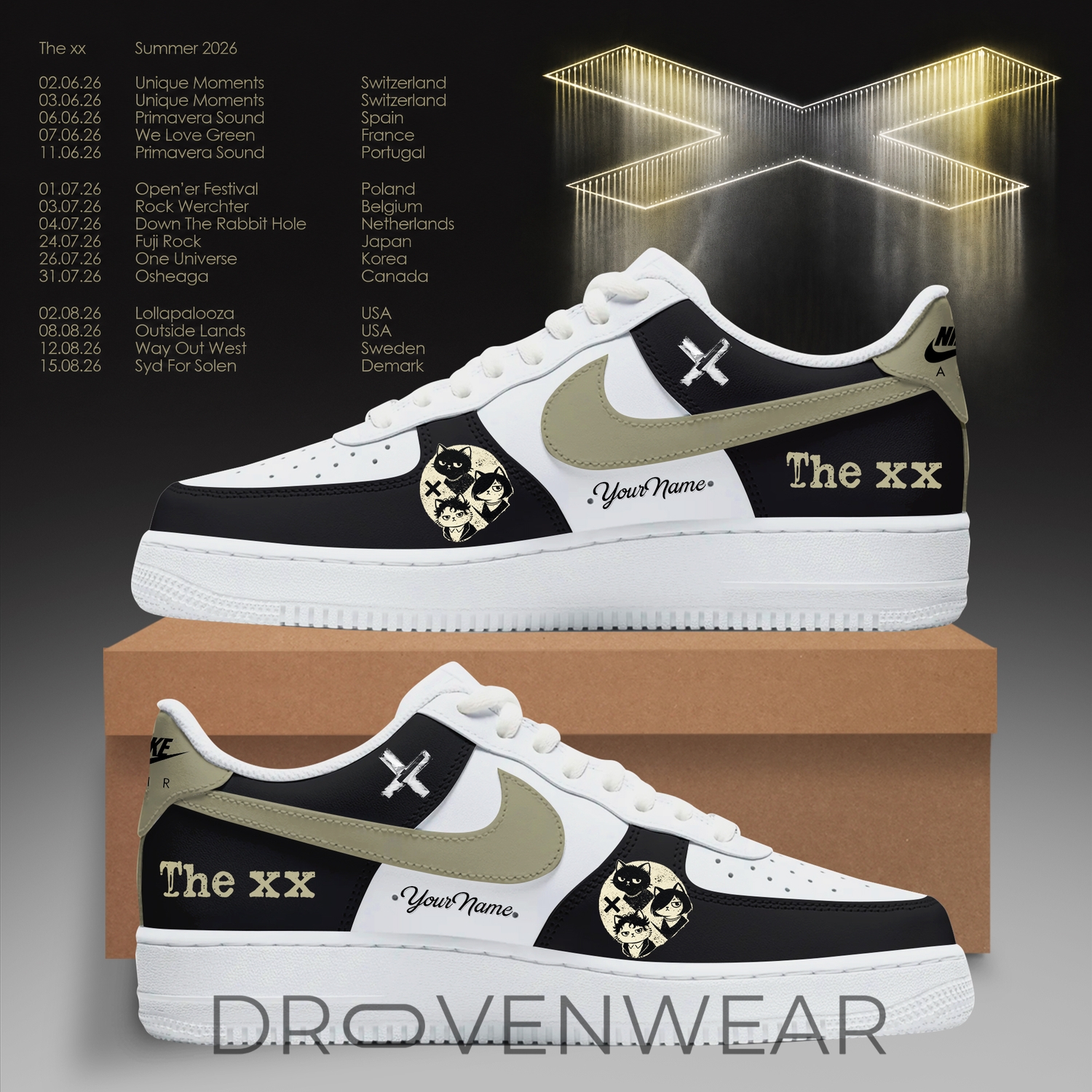 The XX Summer Tour 2026 Air Force 1 Inspired Sneakers The XX Summer Tour 2026 Air Force 1 Inspired Sneakers