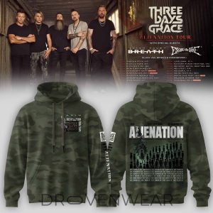 Three Days Grace Alienation Tour 2026 Camo Style Hoodie by Drovenwear.com