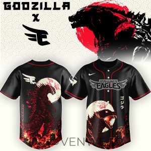 Tohoku Rakuten Eagles x Godzilla Minus One Baseball Jersey by Drovenwear.com