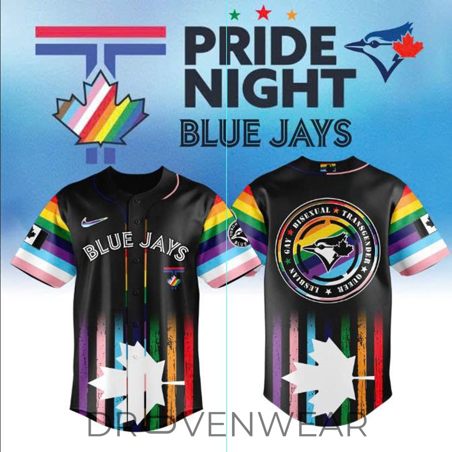 Toronto Blue Jays Pride Celebration 2026 Black Special Jersey Version 1 Toronto Blue Jays Pride Celebration 2026 Black Special Jersey Version 1