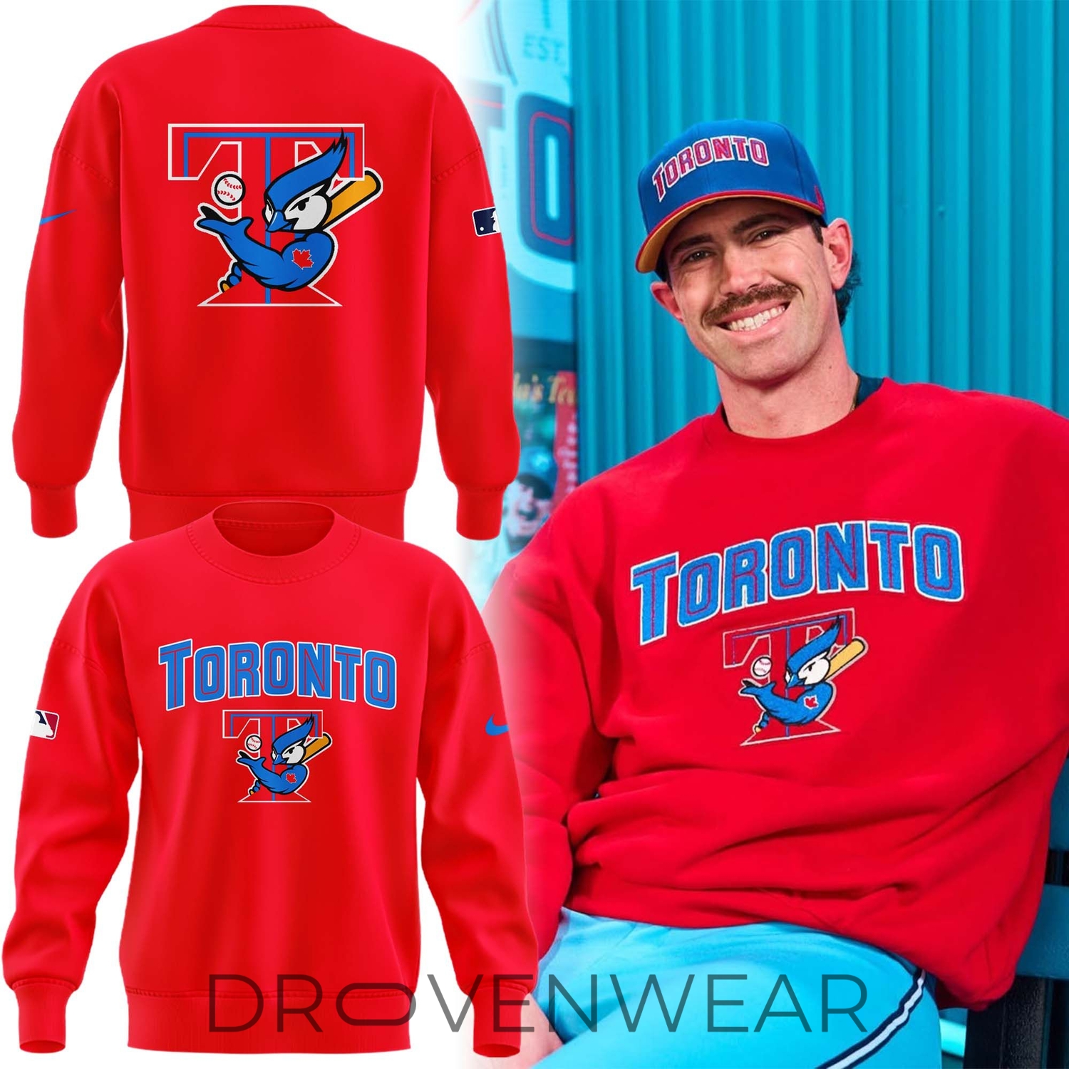 Toronto Blue Jays T-Bird Collection Graphic Crewneck Sweatshirt Toronto Blue Jays T-Bird Collection Graphic Crewneck Sweatshirt