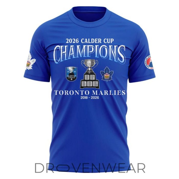 Toronto Marlies Calder Cup Champions Locker Room Shirt Blue Edition 2026 - Image 2
