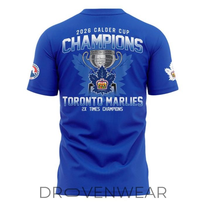 Toronto Marlies Calder Cup Champions Locker Room Shirt Blue Edition 2026 - Image 3