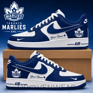 Toronto Marlies Hockey Fan Custom Air Force 1 Sneakers by Drovenwear.com