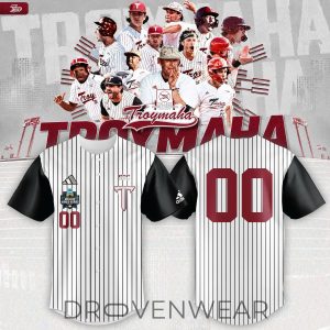 Troy Trojans 2026 Troymaha Baseball Fan Jersey by Drovenwear.com
