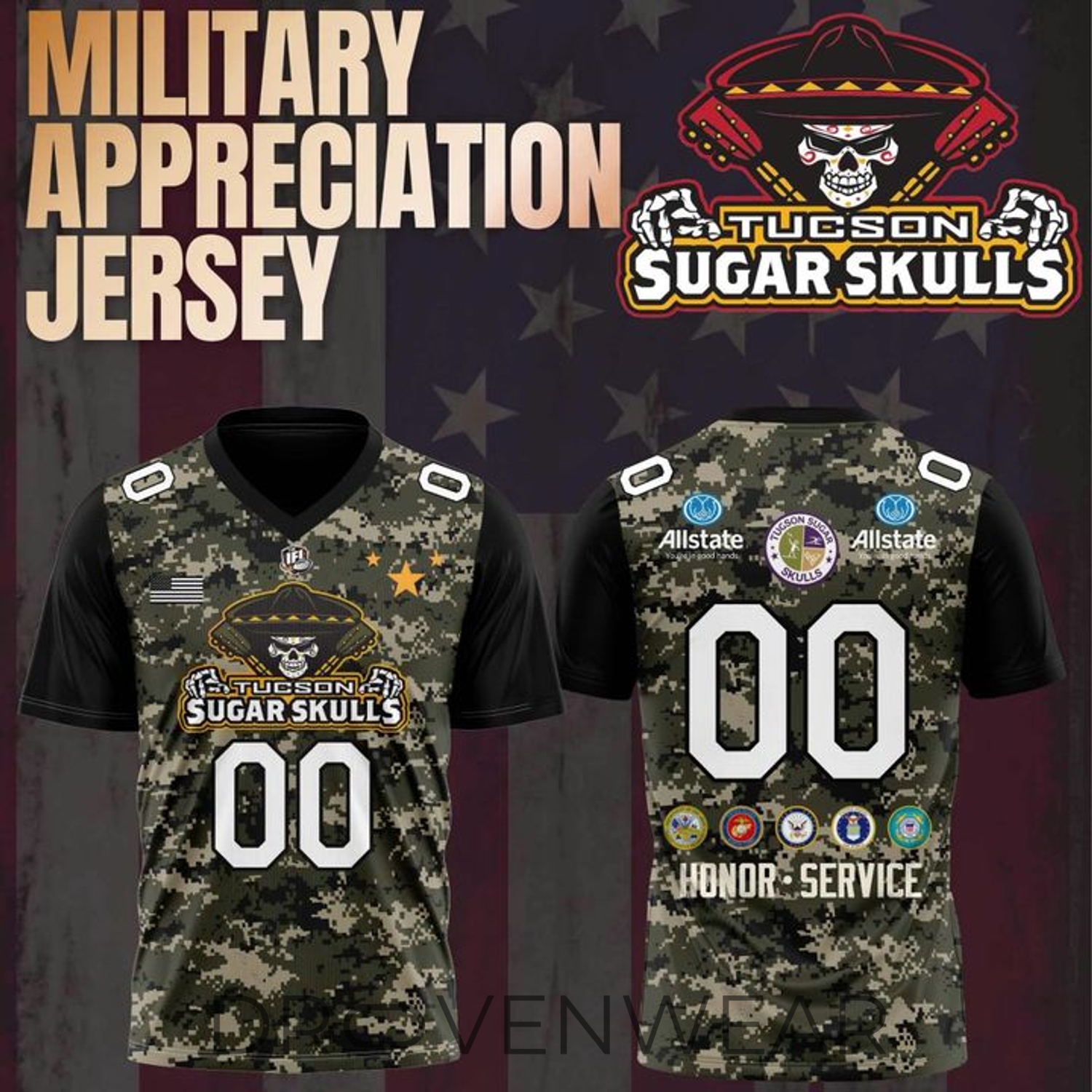 Tucson Sugar Skulls Military Appreciation Night 2026 Special Jersey Tucson Sugar Skulls Military Appreciation Night 2026 Special Jersey