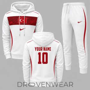 Turkey World Cup 2026 Away Style Personalized Hoodie Set by Drovenwear.com