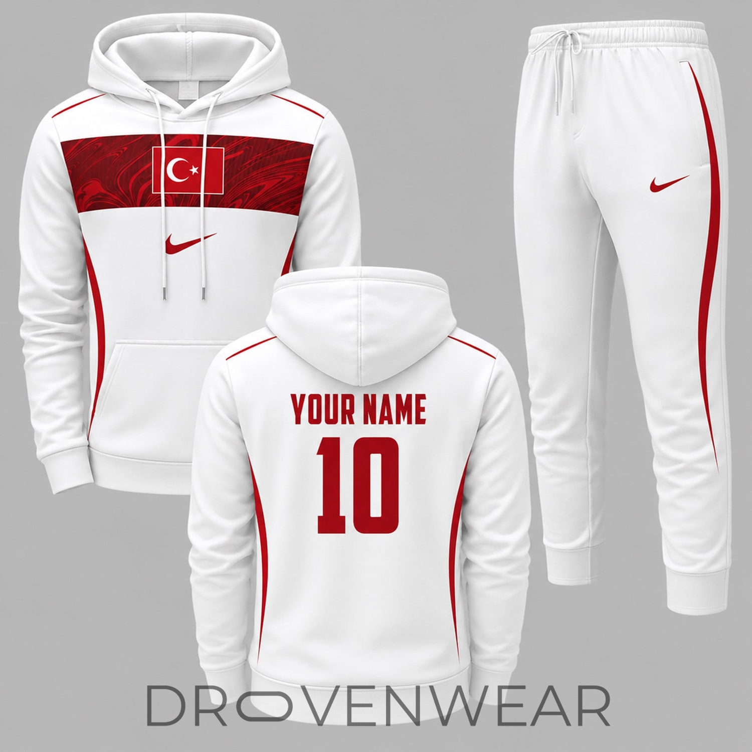Turkey World Cup 2026 Away Style Personalized Hoodie Set Turkey World Cup 2026 Away Style Personalized Hoodie Set