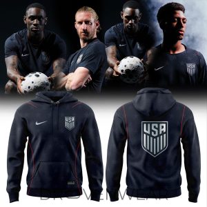 US Soccer Personalized Black Stripes Match Hoodie 2026 by Drovenwear.com