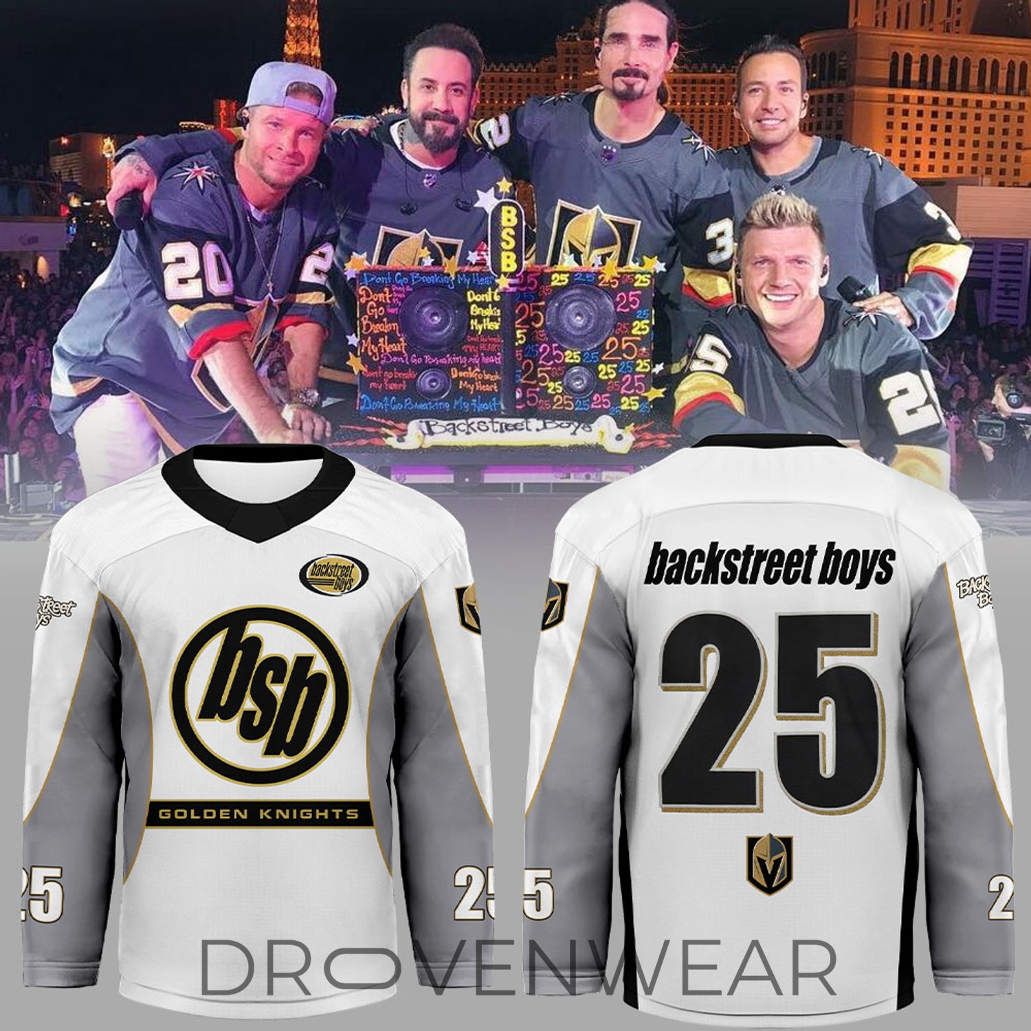 Vegas Golden Knights Backstreet Boys Inspired Hockey Jersey Vegas Golden Knights Backstreet Boys Inspired Hockey Jersey